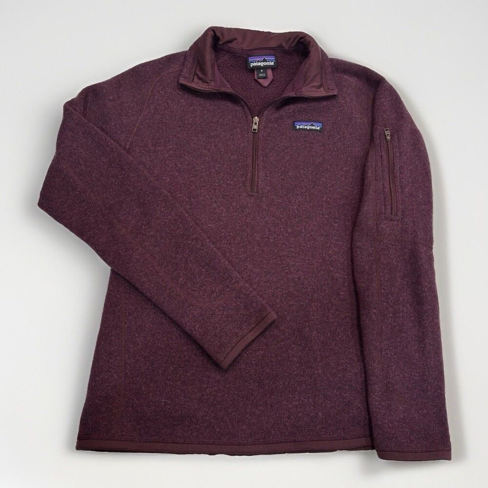 Patagonia Sweater Womens Size Medium Better Sweater 1/2 Zip Burgundy